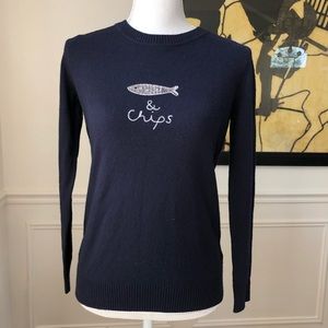 Boden fish and chips sweater Clearance